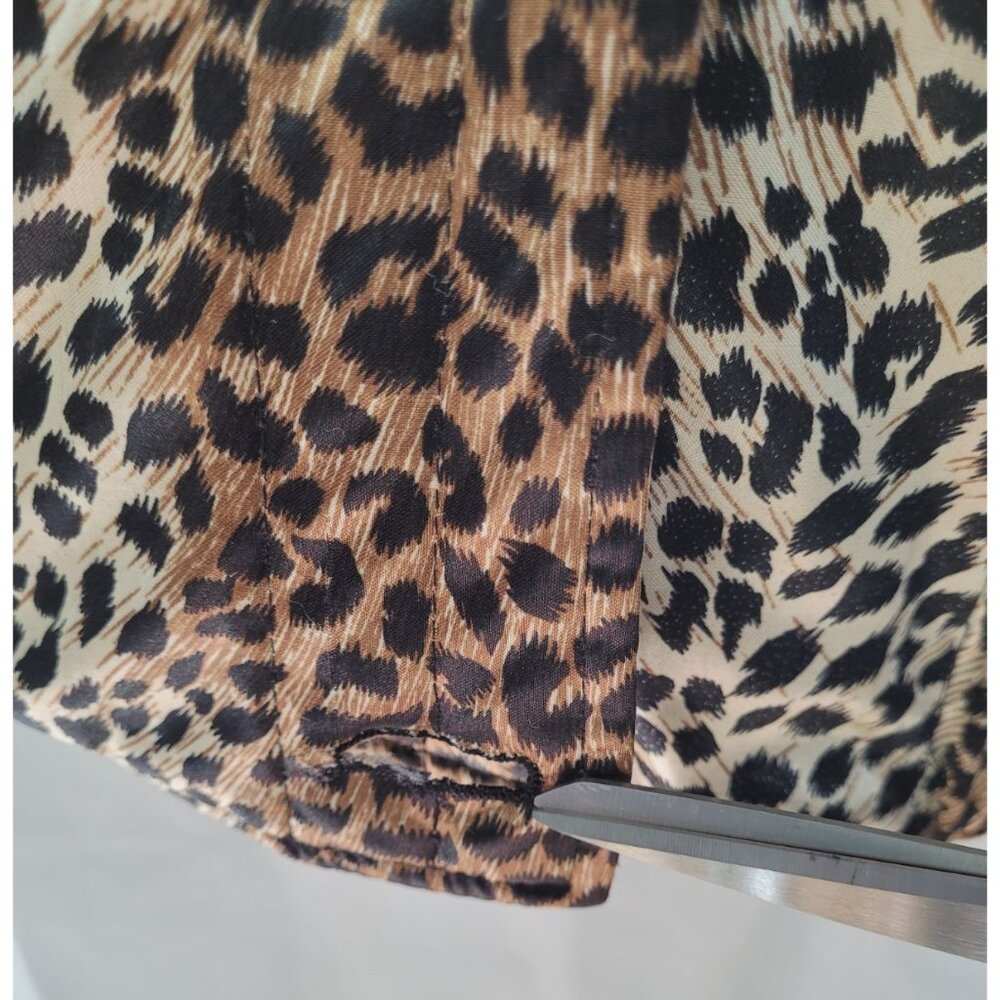 Vintage Jade of the East Jacket Leopard Print Pockets Button Light Weight - Picture 14 of 16